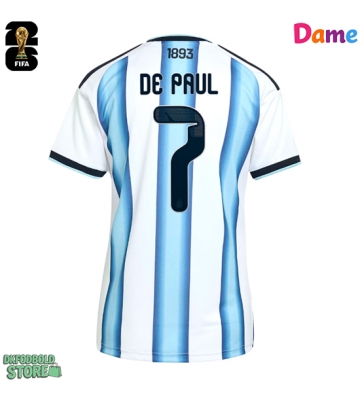 Argentina Rodrigo De Paul #7 Replika Hjemmebanetrøje Dame VM 2026 Kortærmet